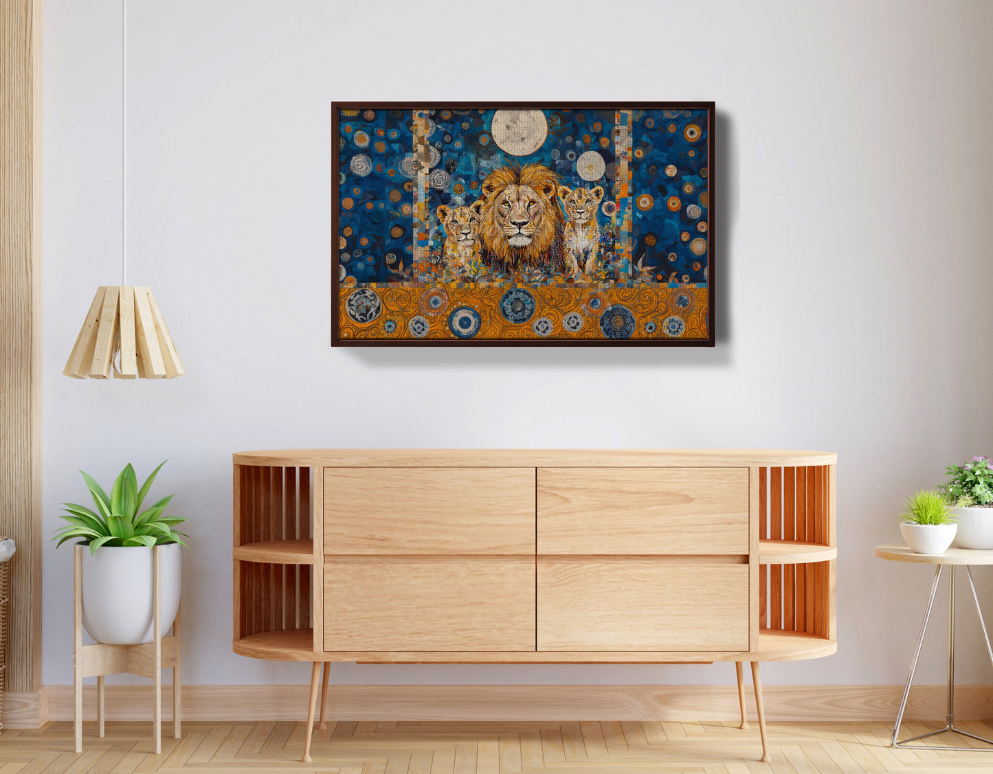 Lion Family Moonlight African American canvas print view 32