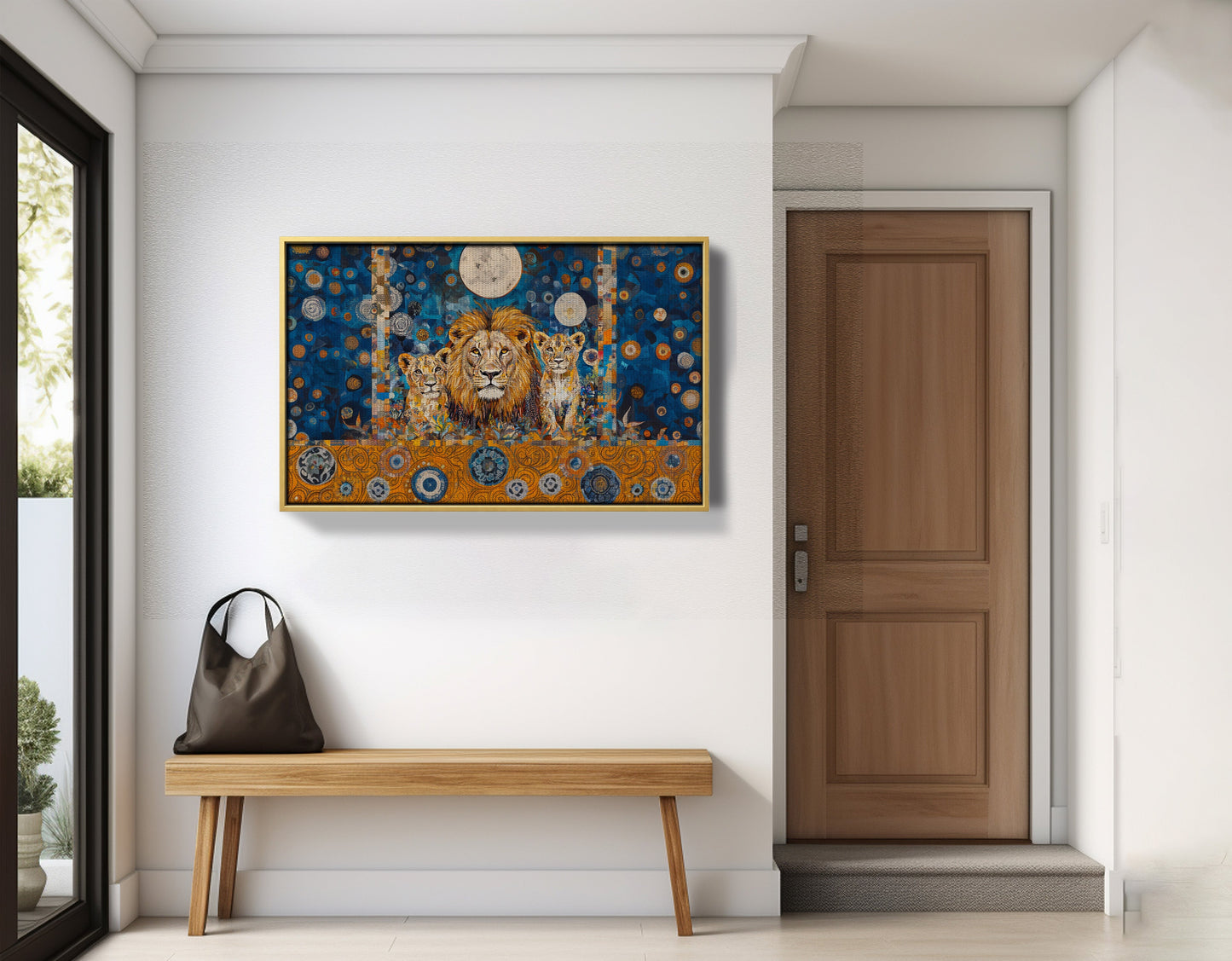 Lion Family Moonlight African American canvas print view 41