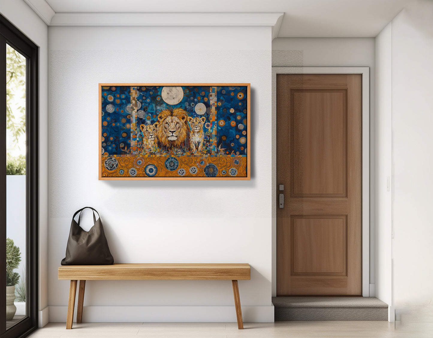 Lion Family Moonlight African American canvas print view 47