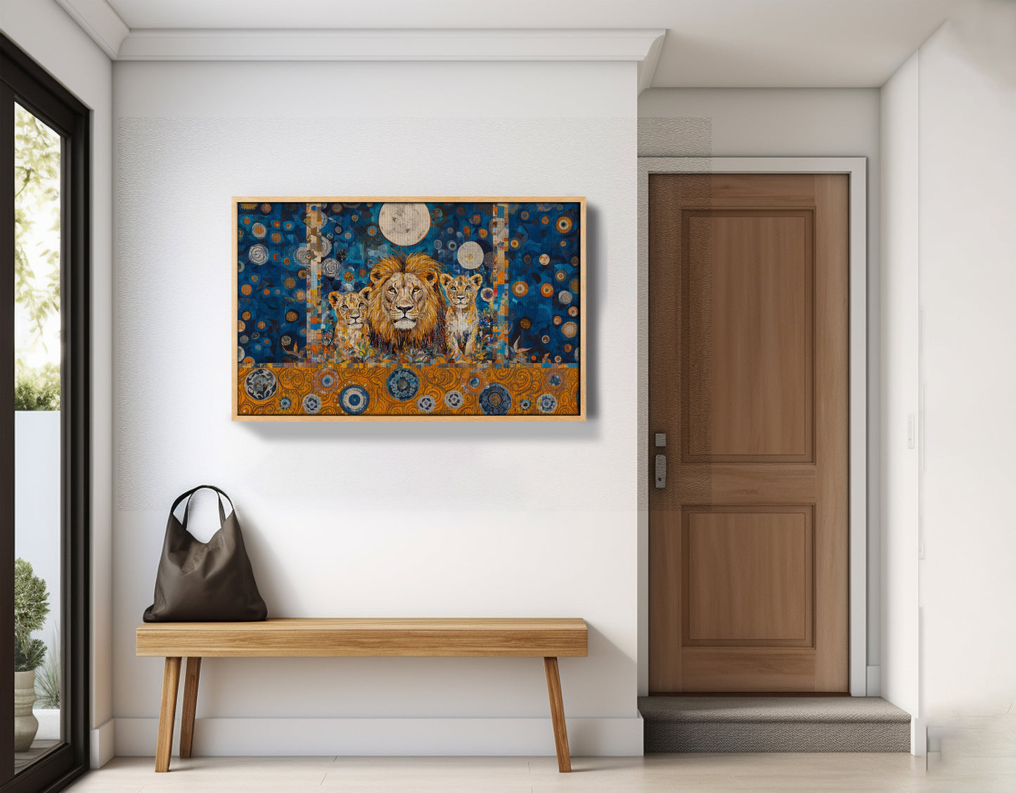 Lion Family Moonlight African American canvas print view 53