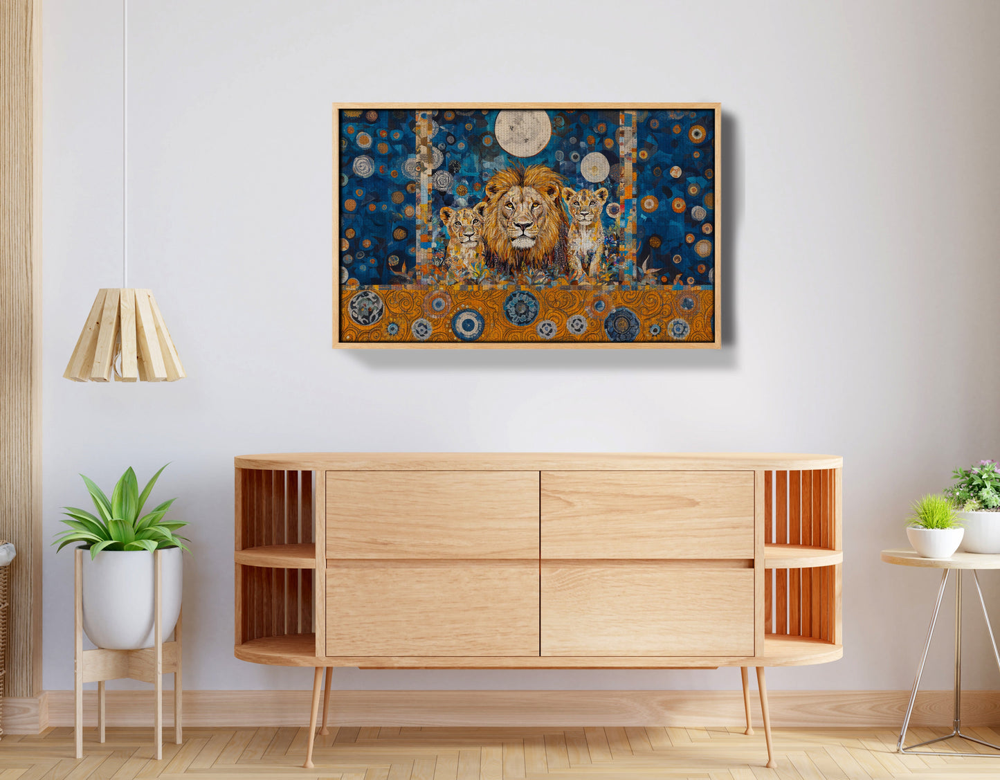 Lion Family Moonlight African American canvas print view 50