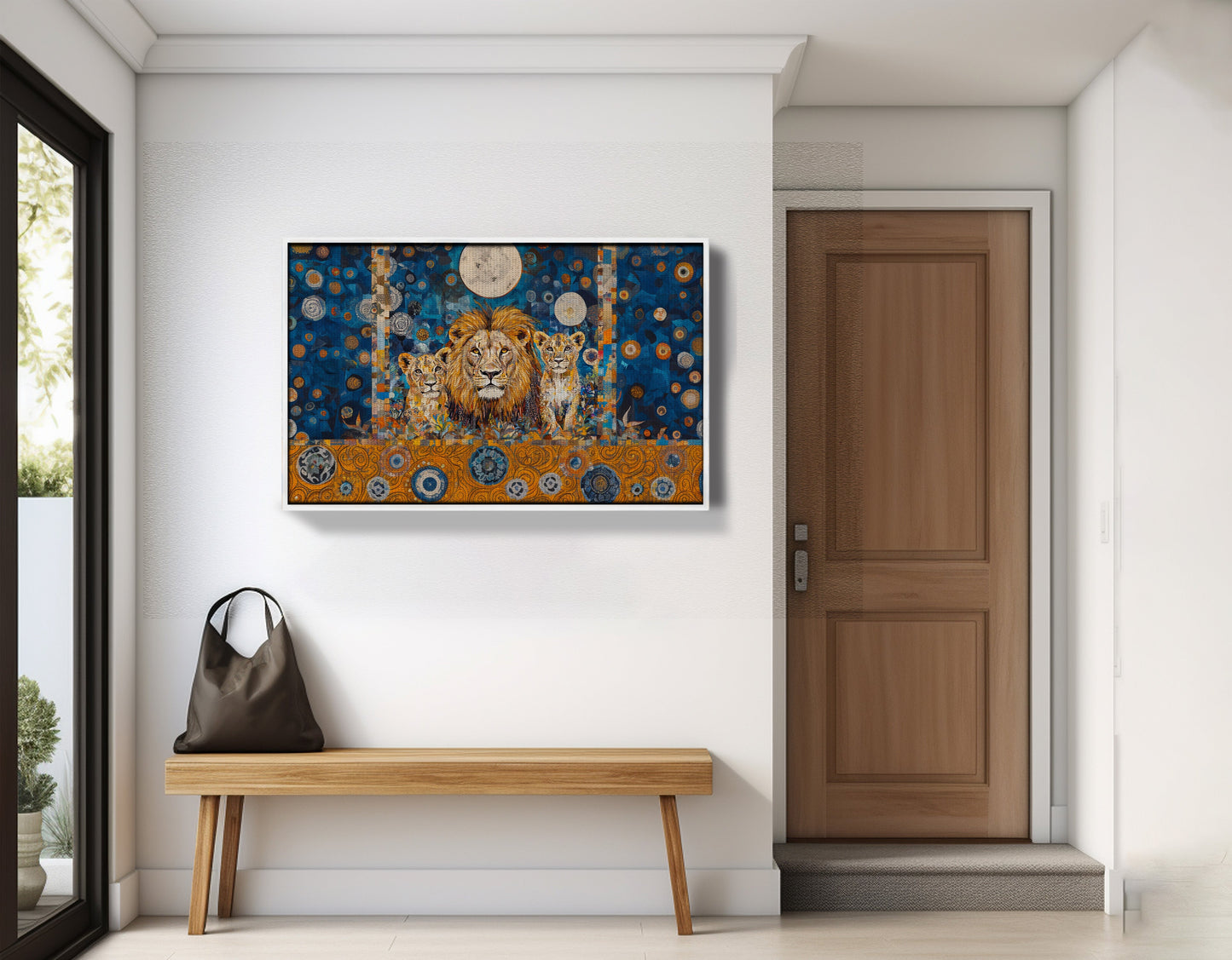 Lion Family Moonlight African American canvas print view 65