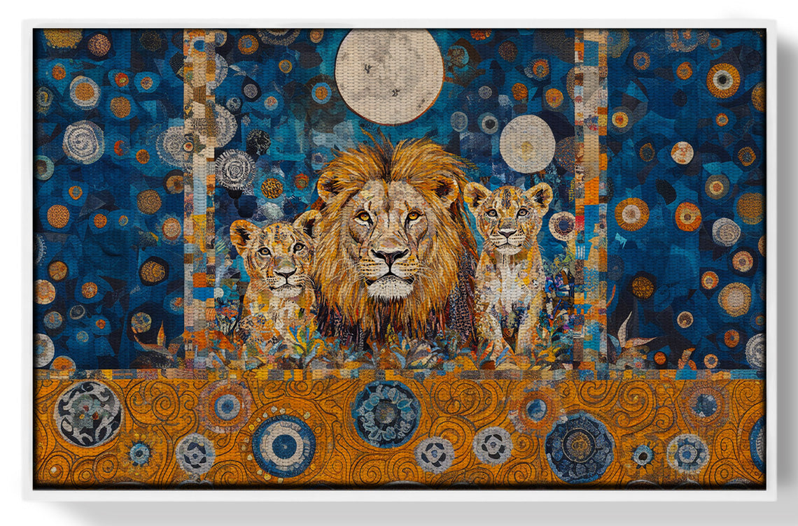 Lion Family Moonlight African American canvas print view 61