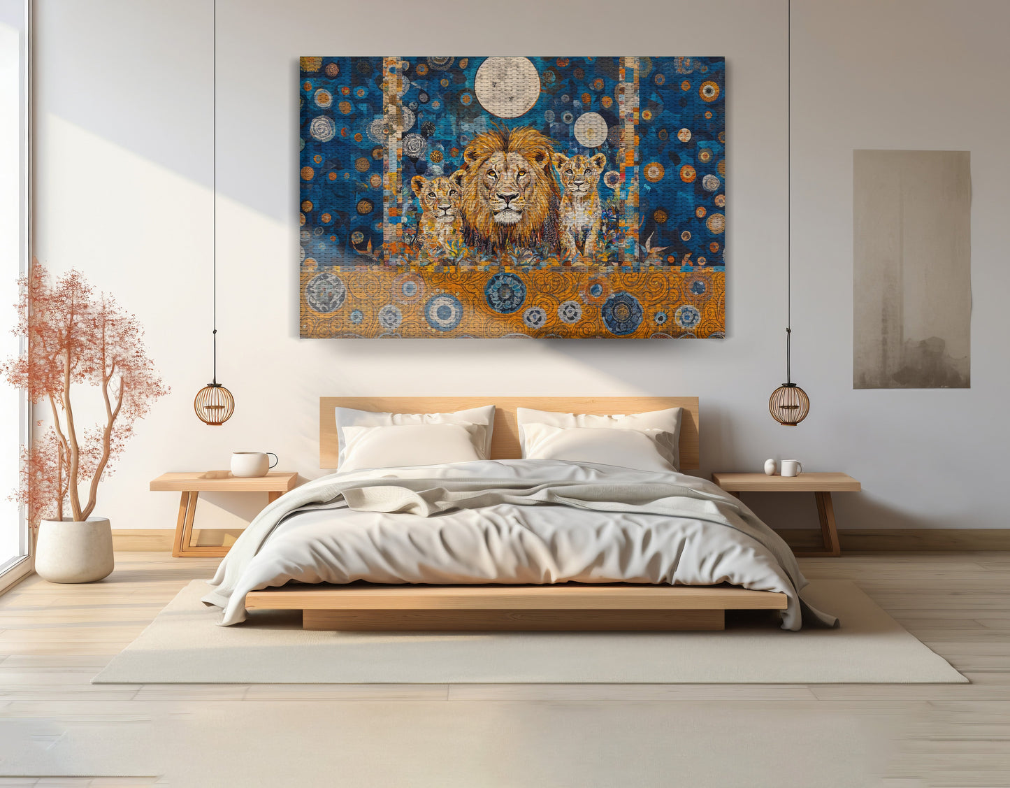 Lion Family Moonlight African American canvas print view 15