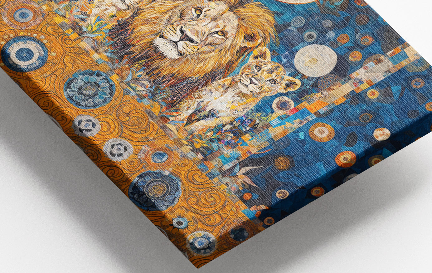 Lion Family Moonlight African American canvas print view 16