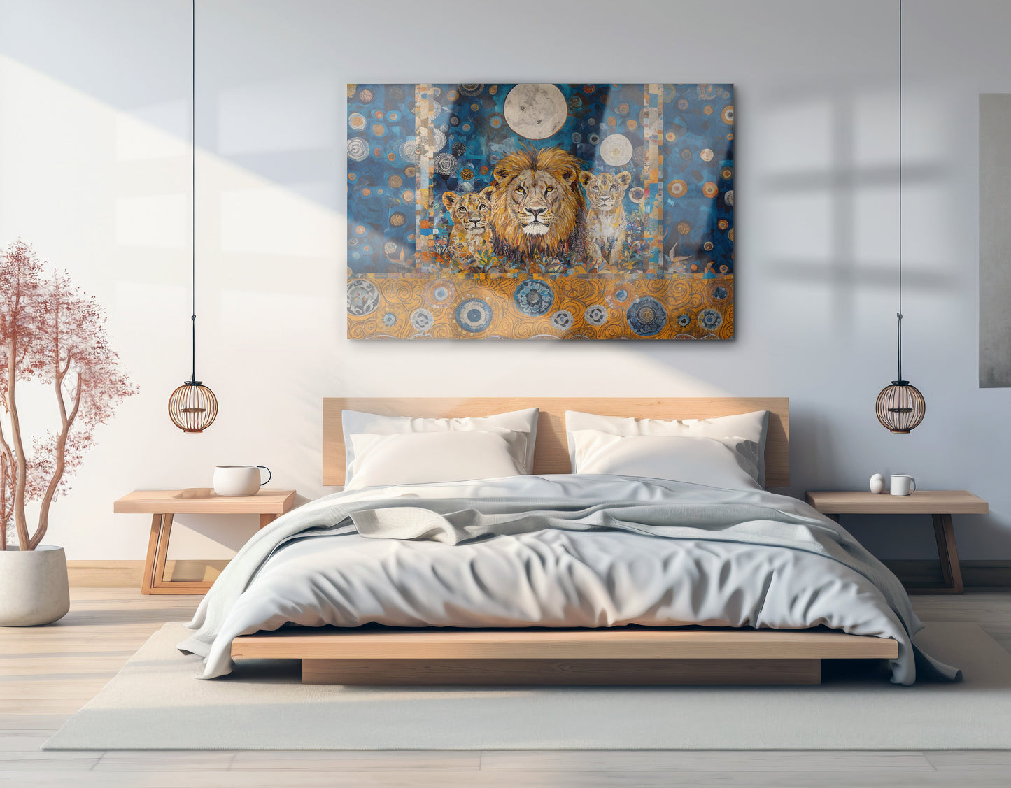 Lion Family Moonlight African American canvas print view 21
