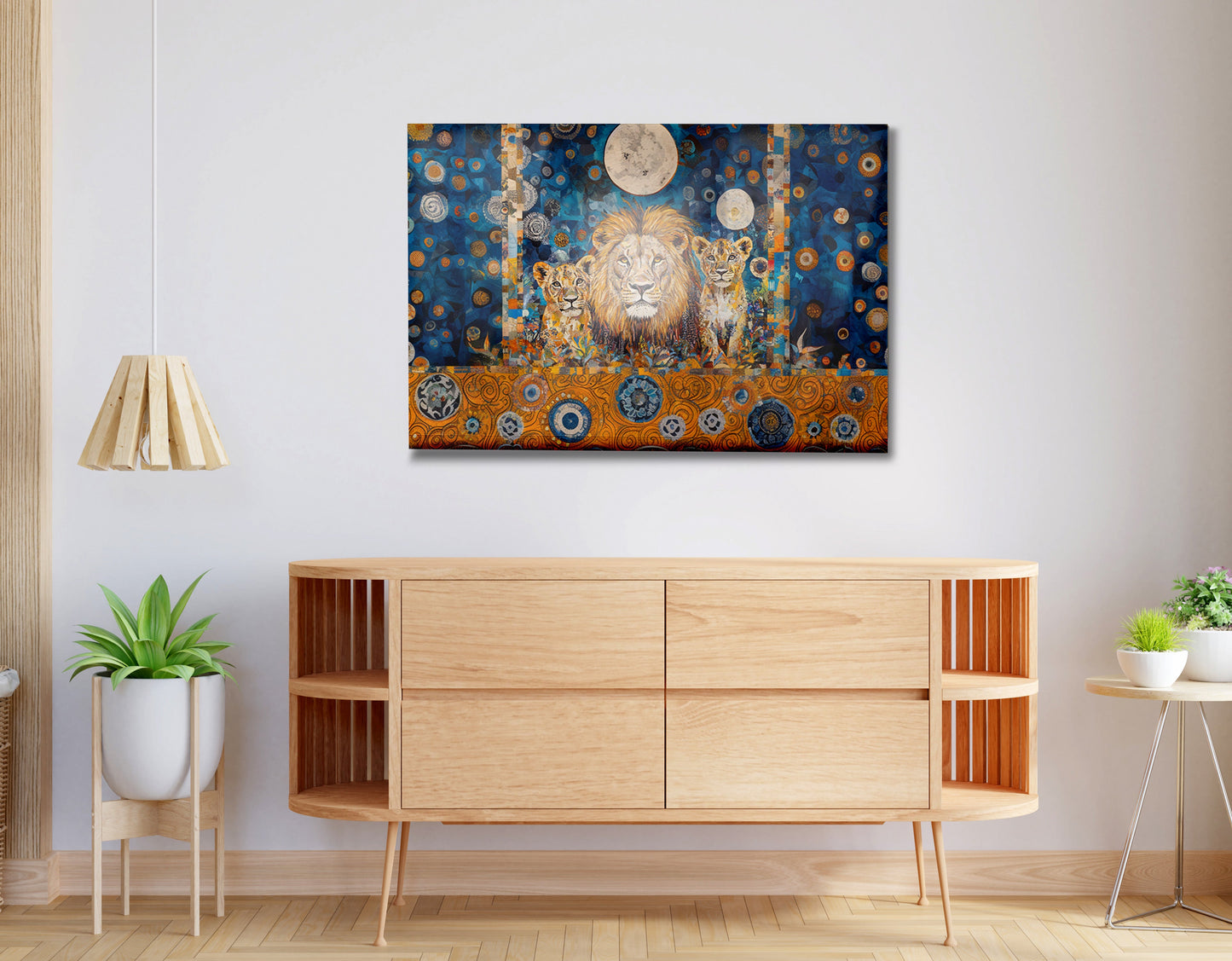 Lion Family Moonlight African American canvas print view 20