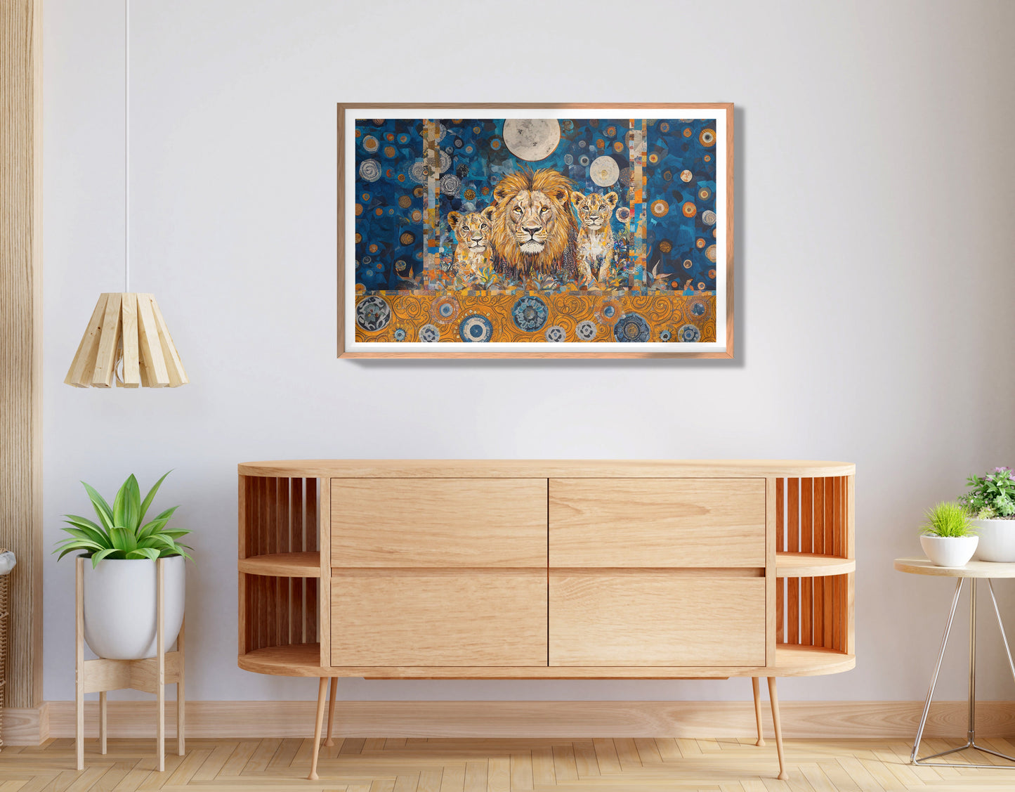Lion Family Moonlight African American canvas print view 80