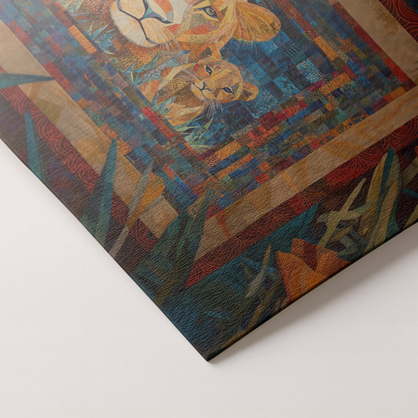 Lion Family Safari Black African American canvas print artwork by MoomZee Artwork