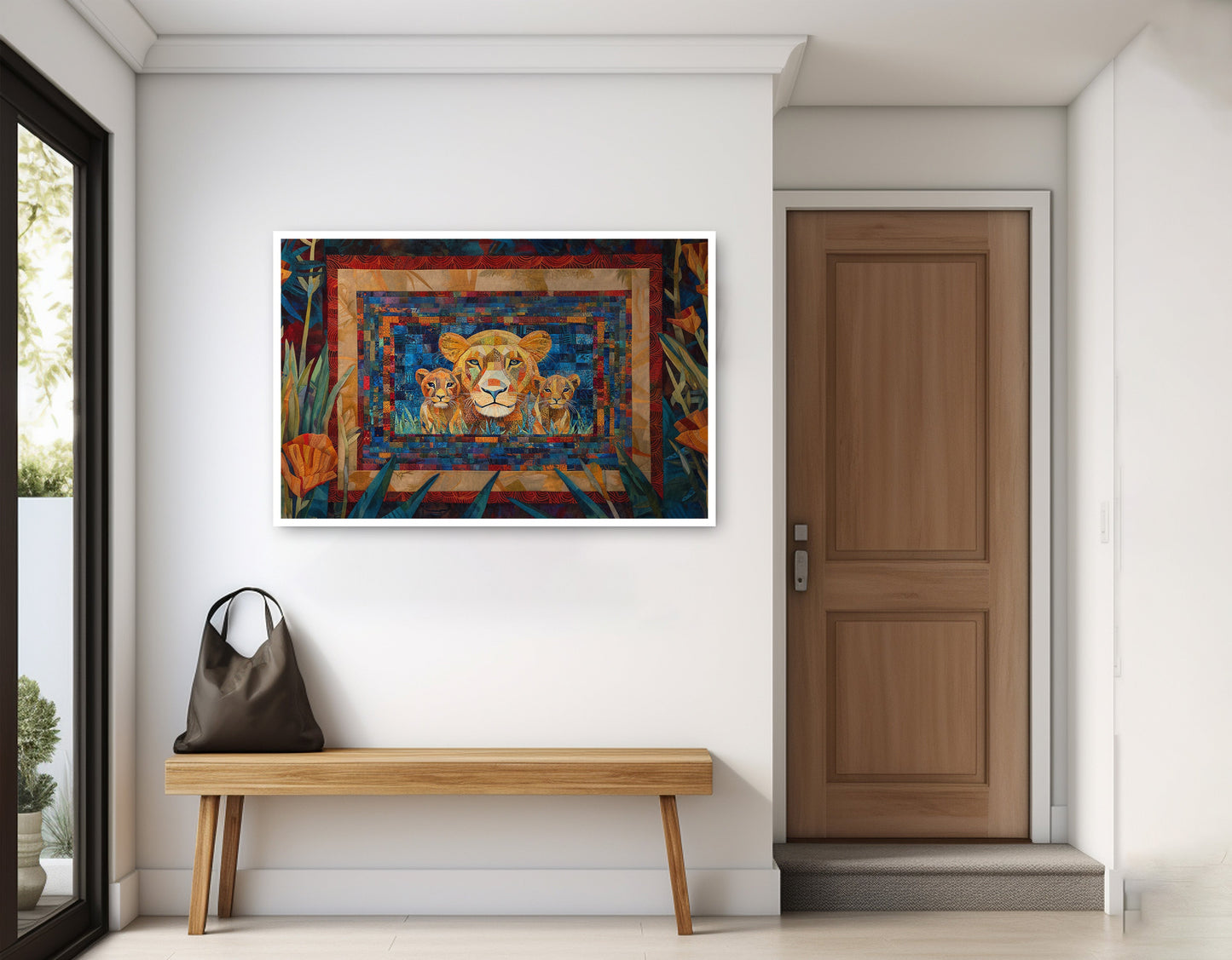Lion Family Safari Black African American canvas print home decor view
