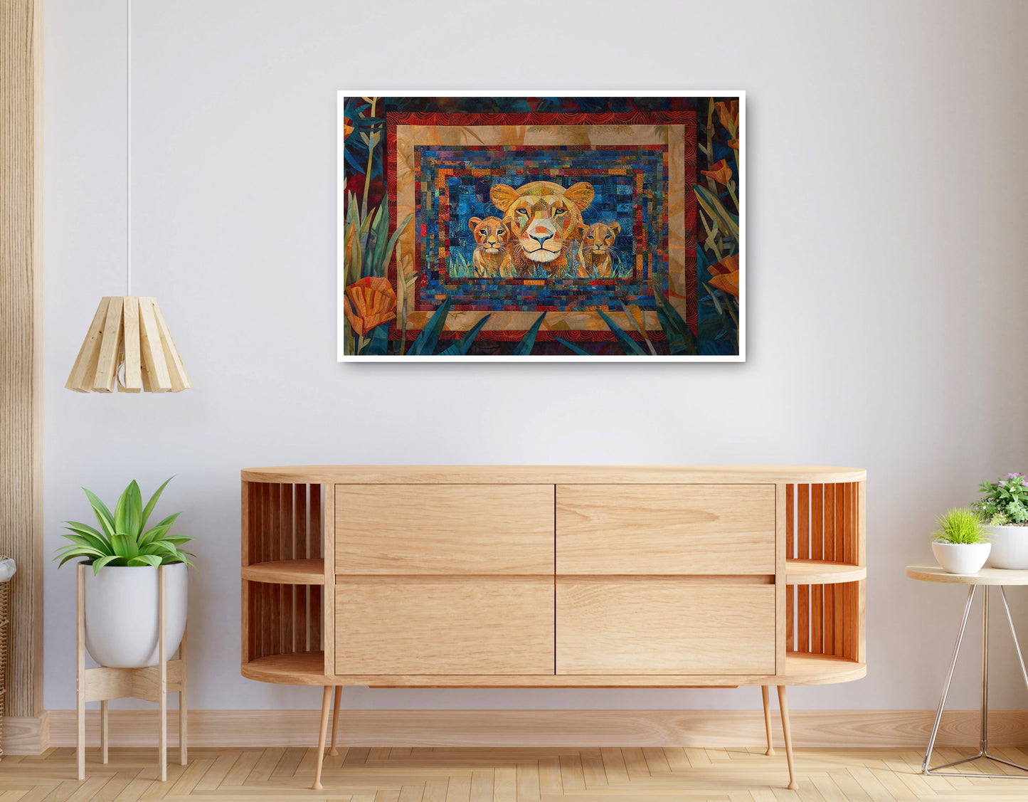 Alternate view of Lion Family Safari Black African American canvas print