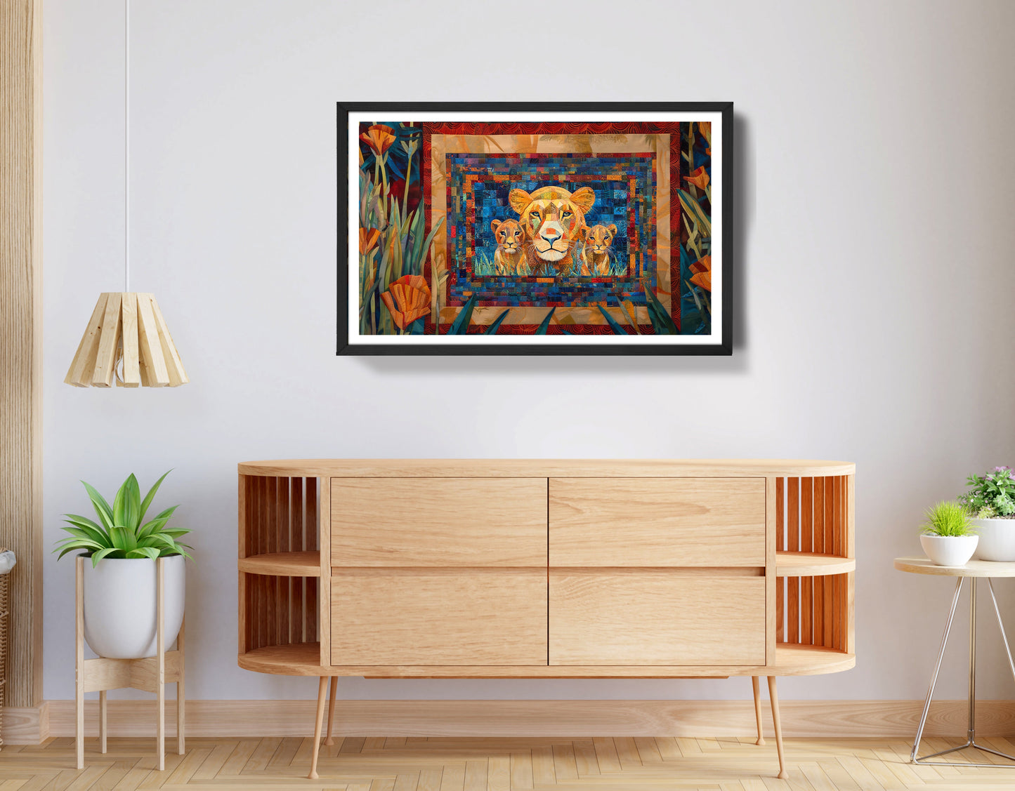 Lion Family Safari Black African American canvas print view 68