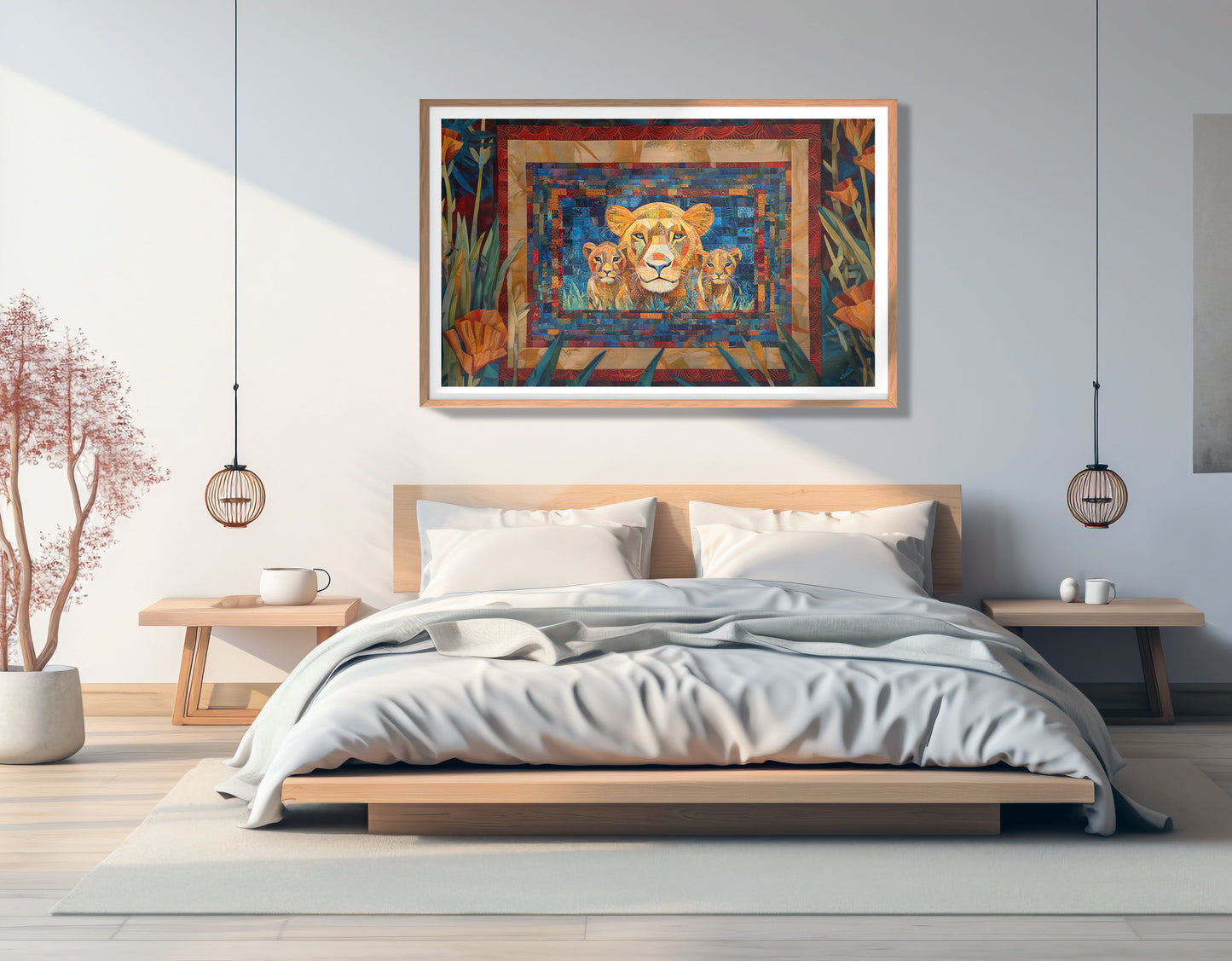 Lion Family Safari Black African American canvas print view 81