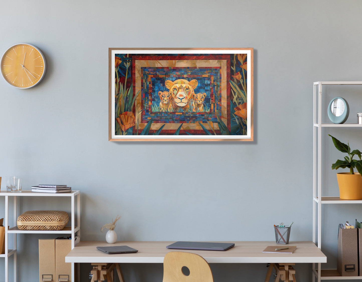 Lion Family Safari Black African American canvas print view 84