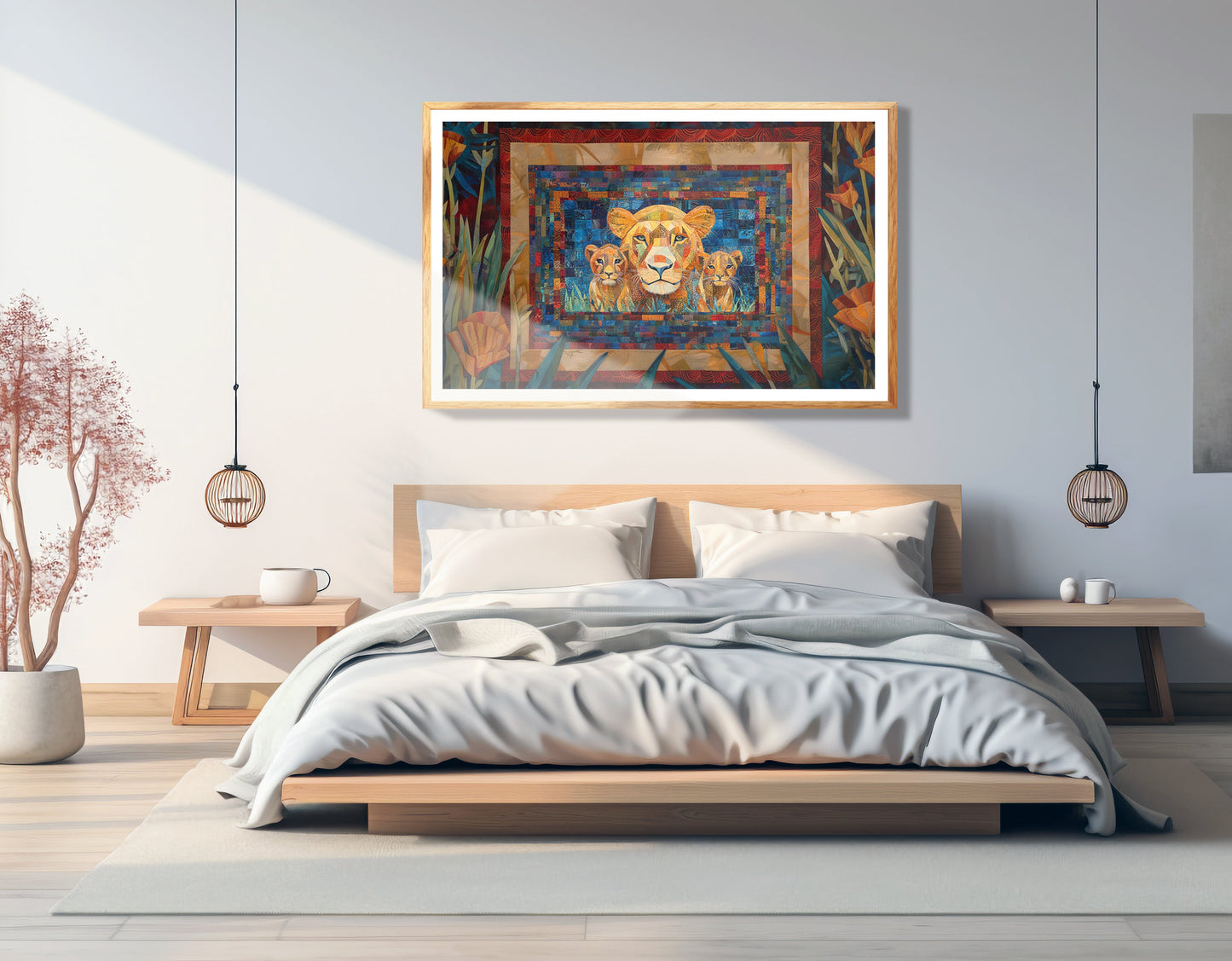 Lion Family Safari Black African American canvas print view 75