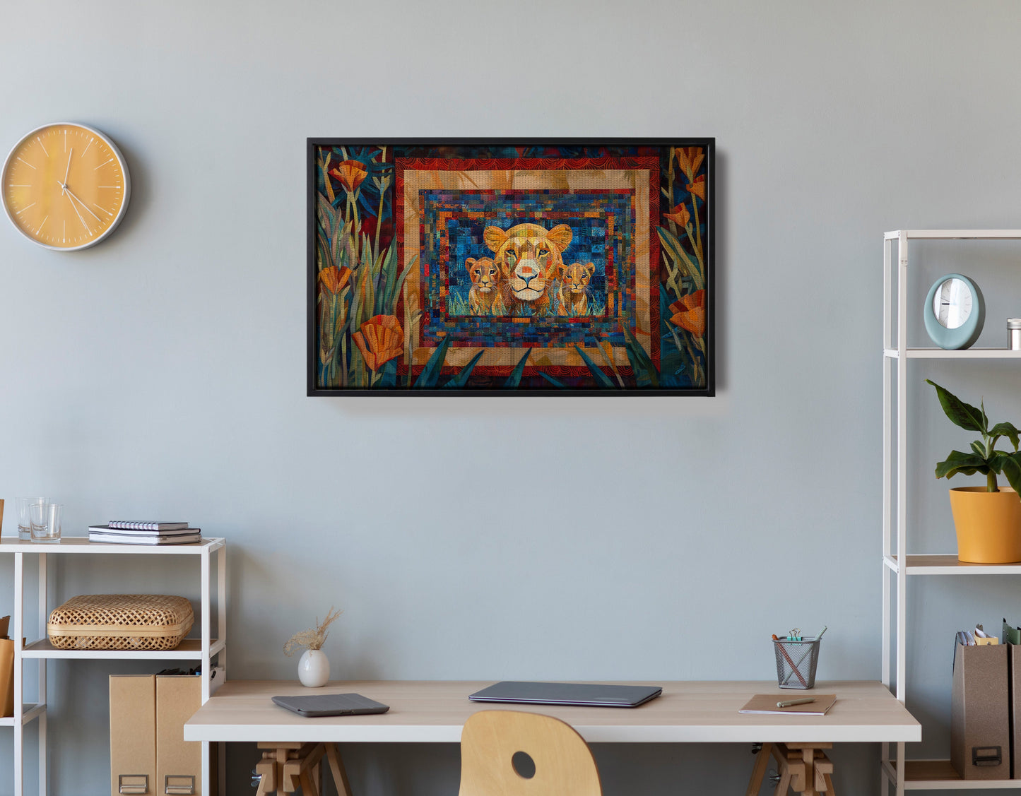 Lion Family Safari Black African American canvas print view 30