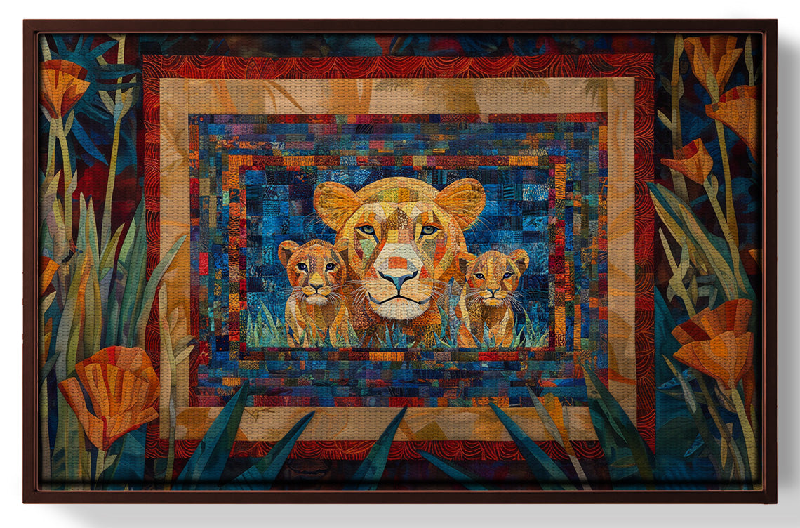Lion Family Safari Black African American canvas print view 31