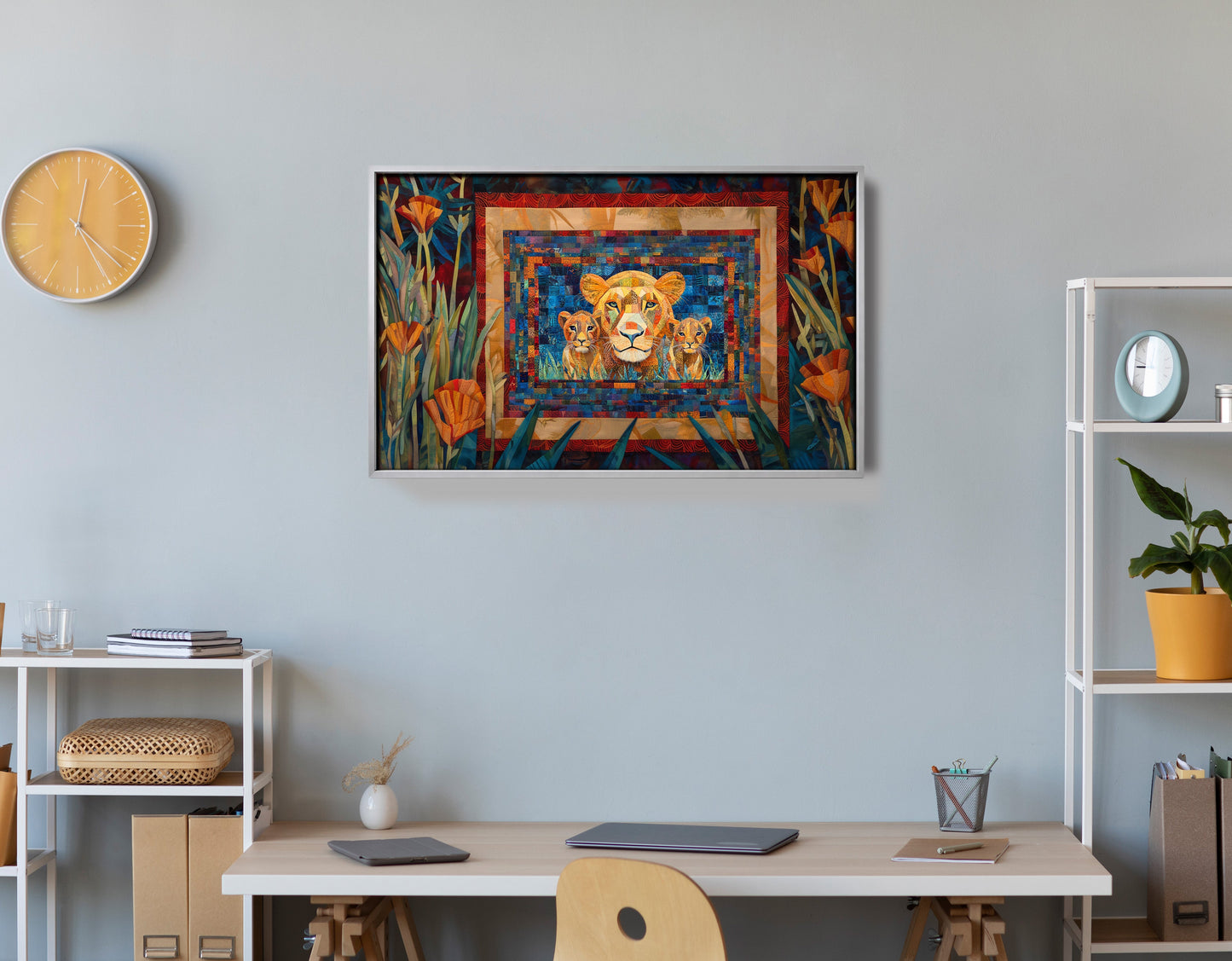 Lion Family Safari Black African American canvas print view 60
