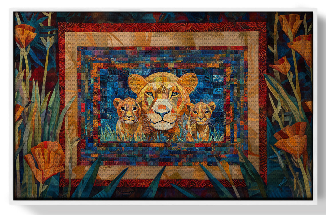 Lion Family Safari Black African American canvas print view 61
