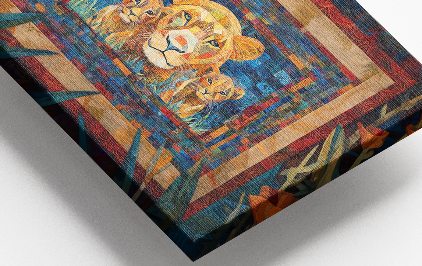 Lion Family Safari Black African American canvas print view 16