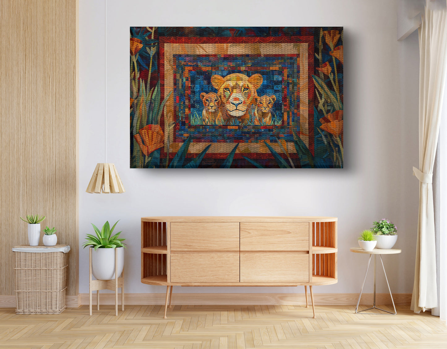 Lion Family Safari Black African American canvas print view 14