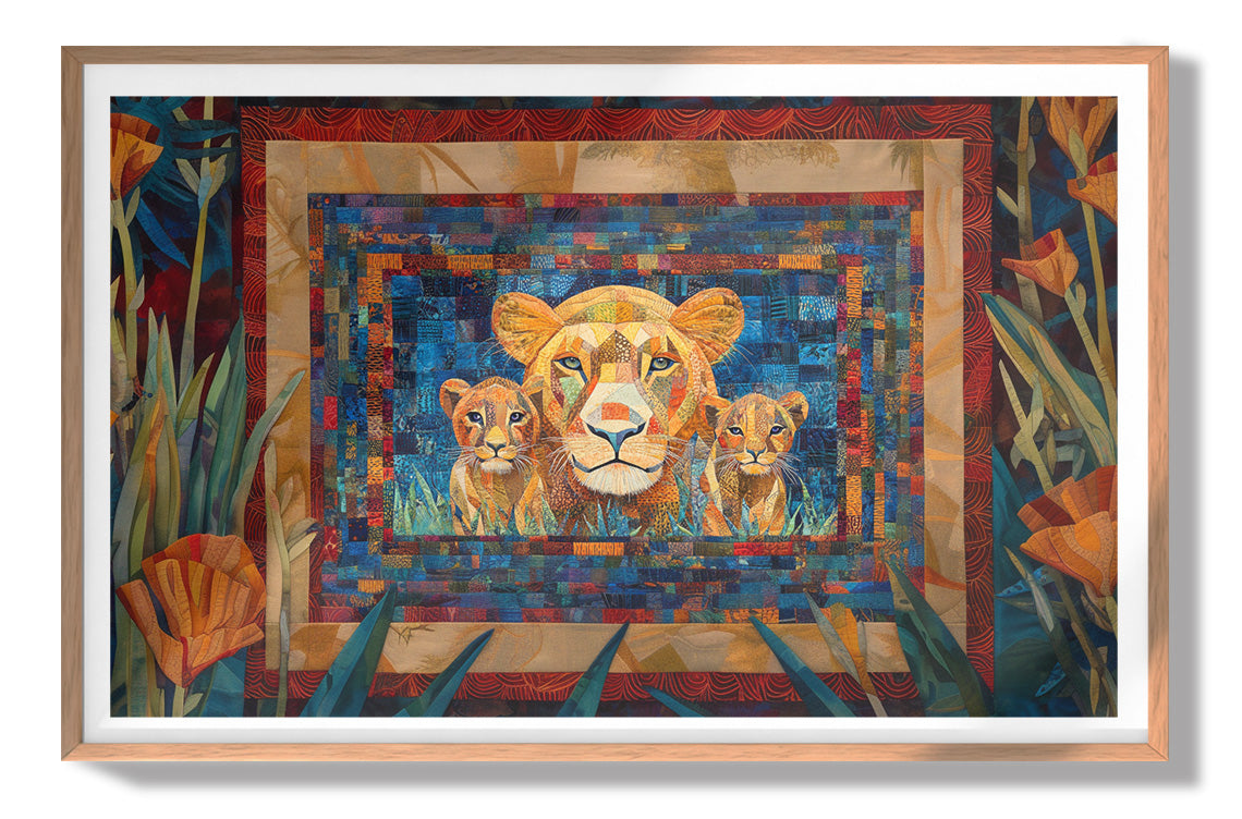 Lion Family Safari Black African American canvas print view 79