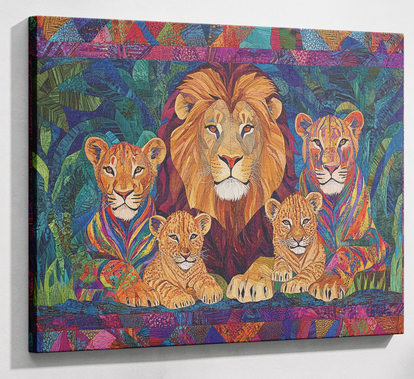 Lion Pride Jungle African American canvas print canvas print with visible wall art format