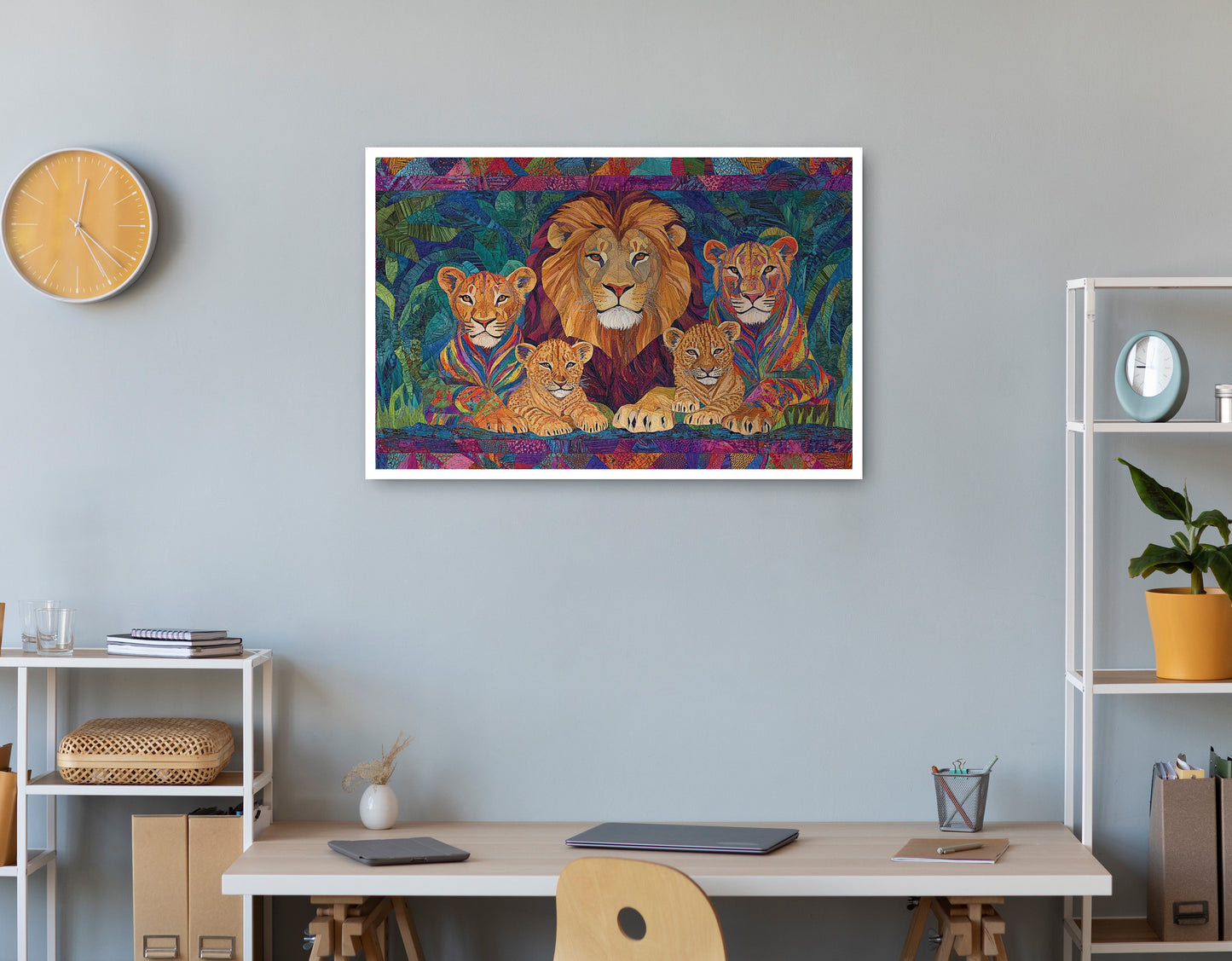 Lion Pride Jungle African American canvas print print view