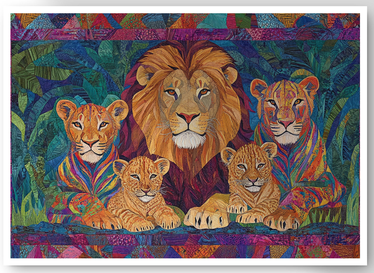 Lion Pride Jungle African American canvas print by MoomZee Artwork