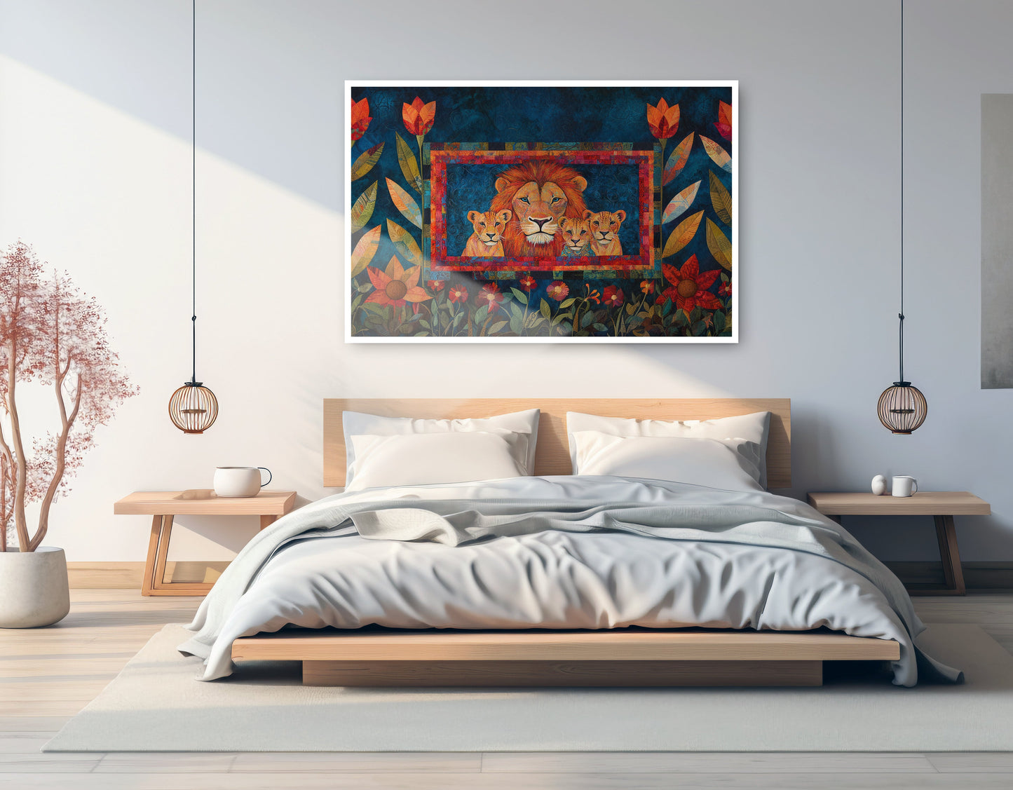 Lion Family Tropical Caribbean wall art artwork view