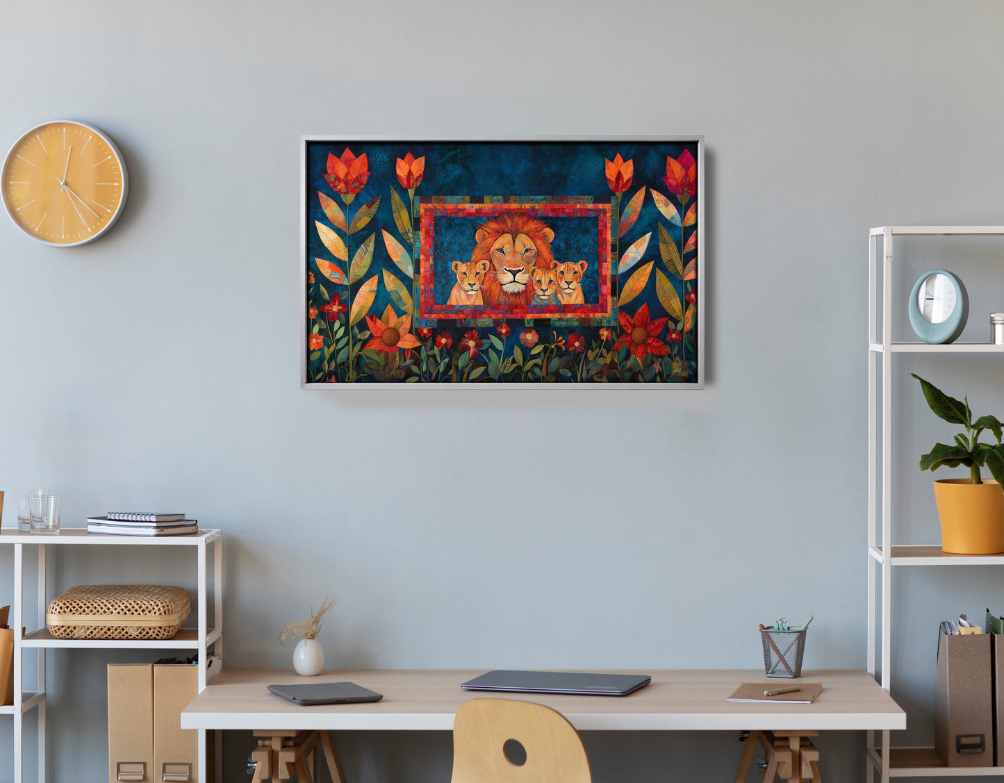 Lion Family Tropical Caribbean wall art view 60