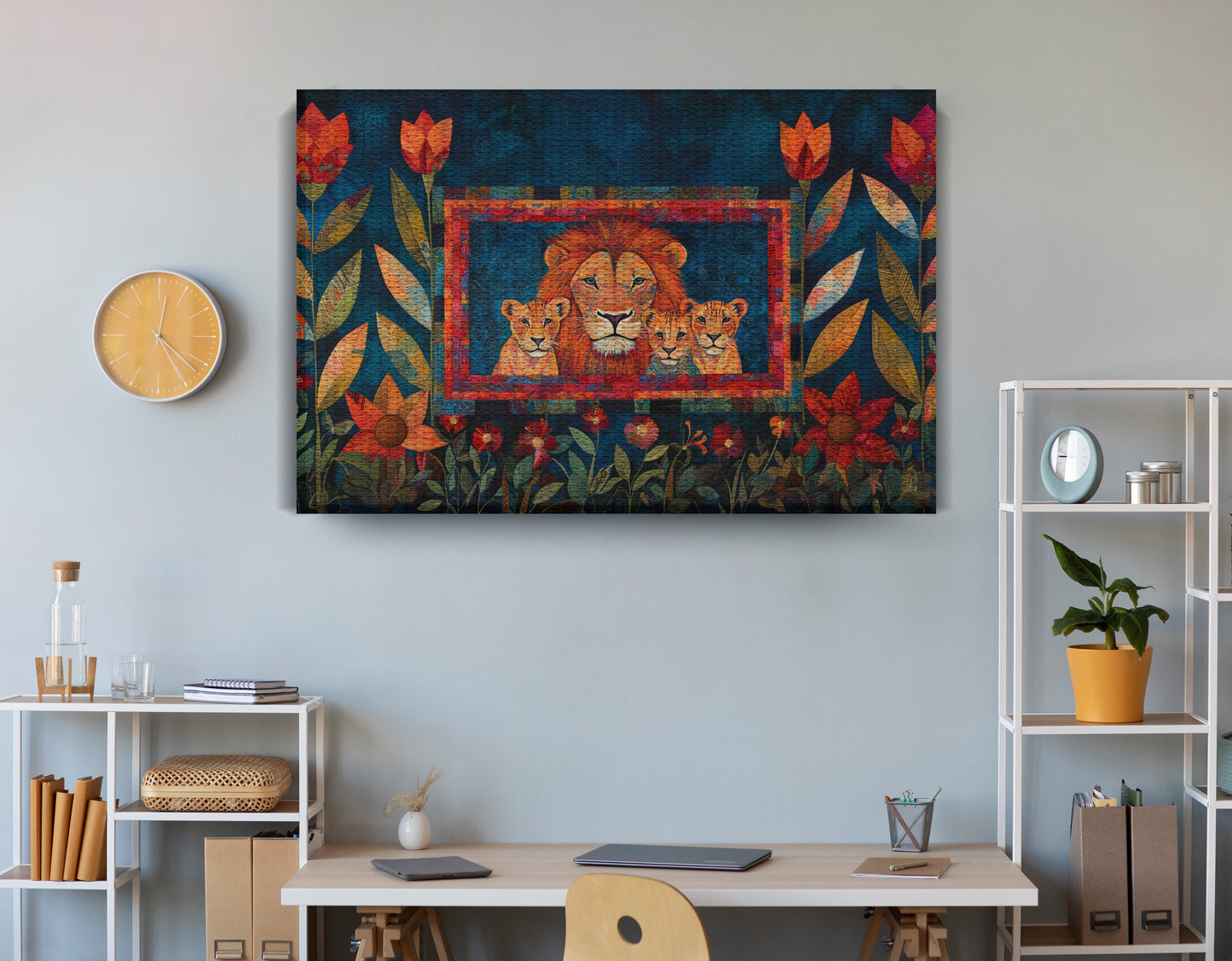 Lion Family Tropical Caribbean wall art view 18