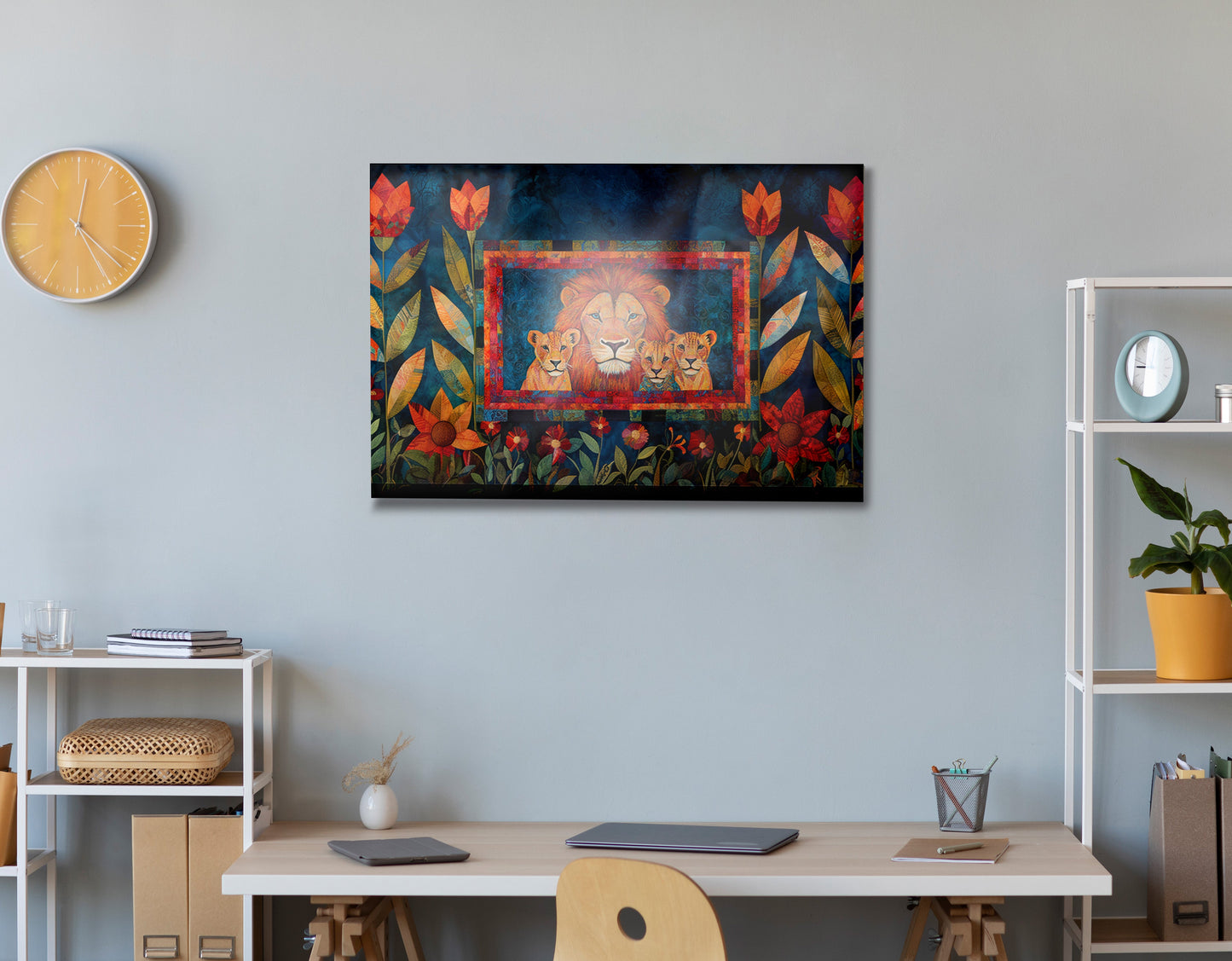 Lion Family Tropical Caribbean wall art view 24