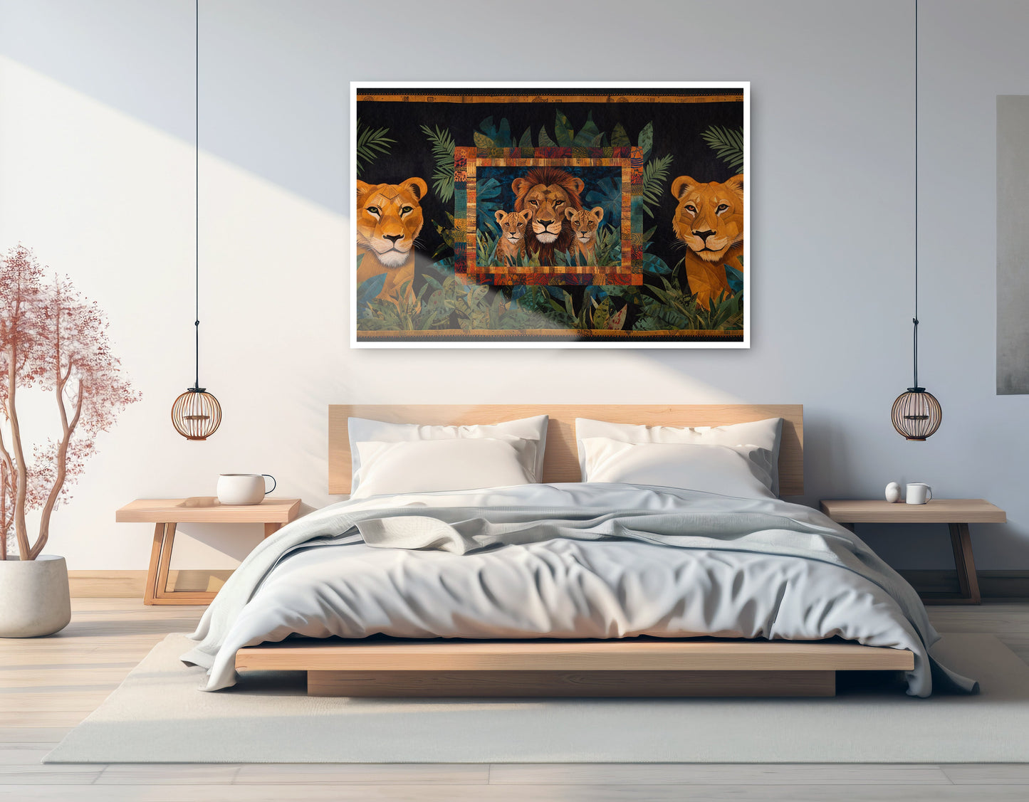 Lion Pride Jungle Black African American canvas print artwork view