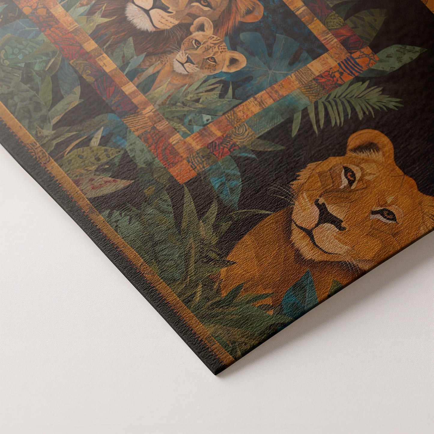 Lion Pride Jungle Black African American canvas print artwork by MoomZee Artwork