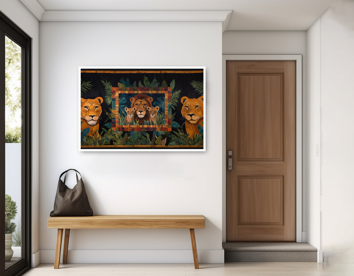 Lion Pride Jungle Black African American canvas print home decor view