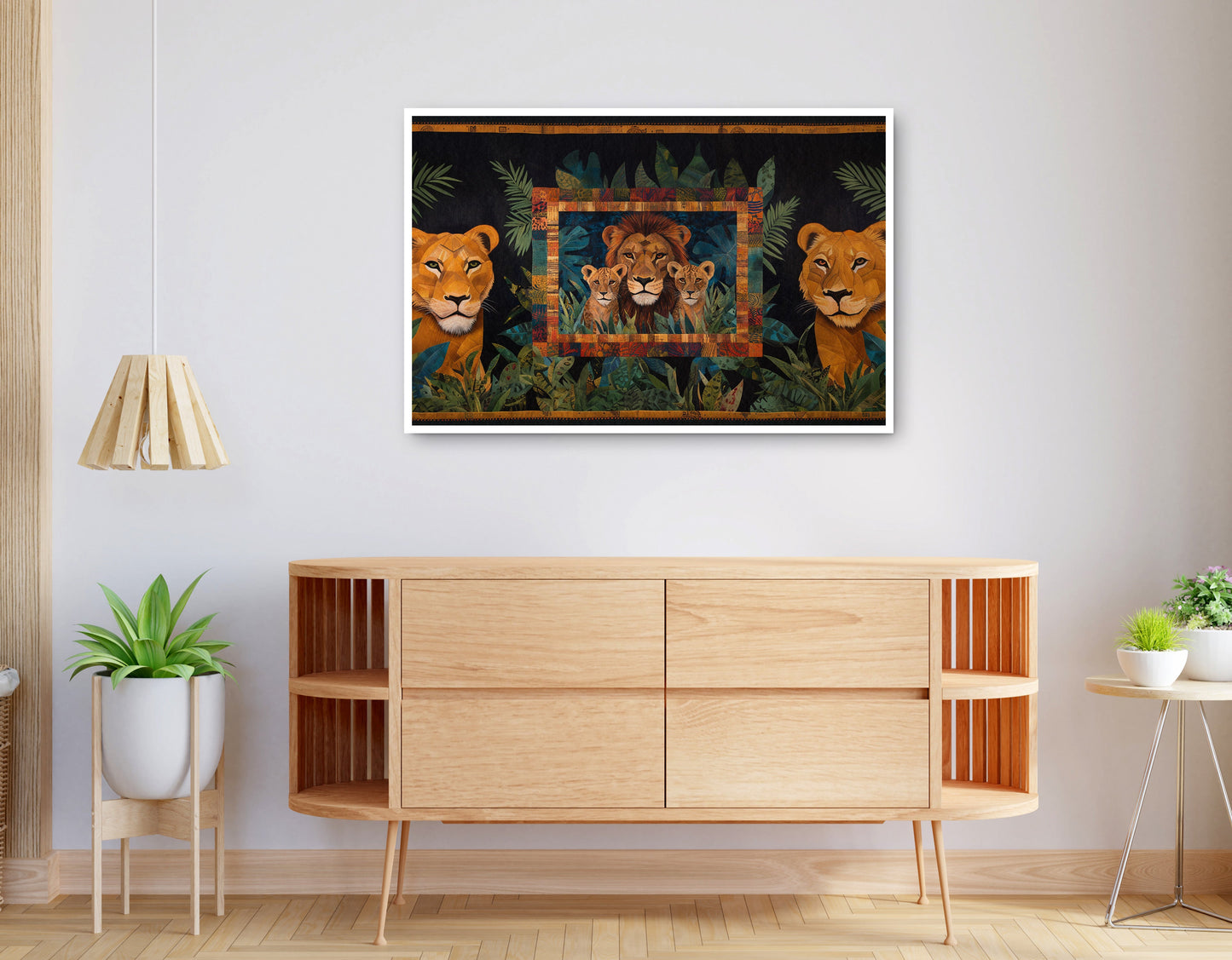 Alternate view of Lion Pride Jungle Black African American canvas print