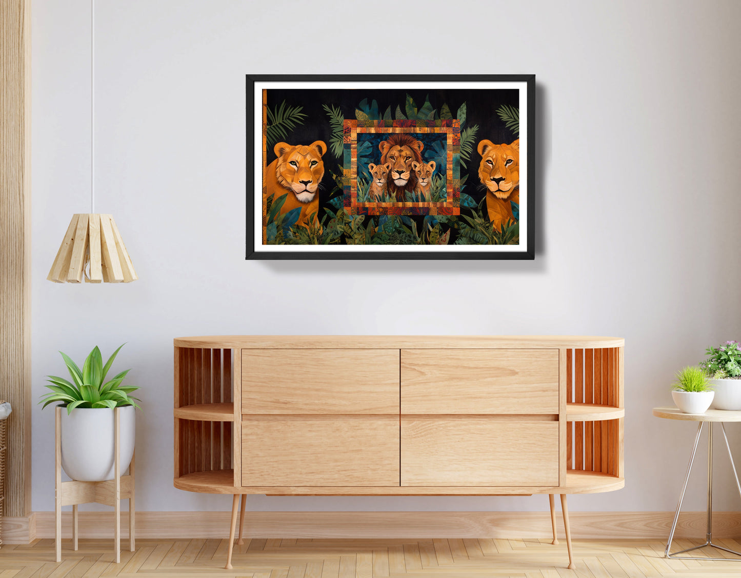 Lion Pride Jungle Black African American canvas print view 68