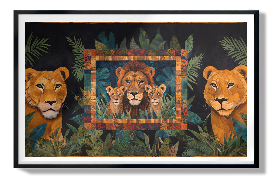 Lion Pride Jungle Black African American canvas print view 67