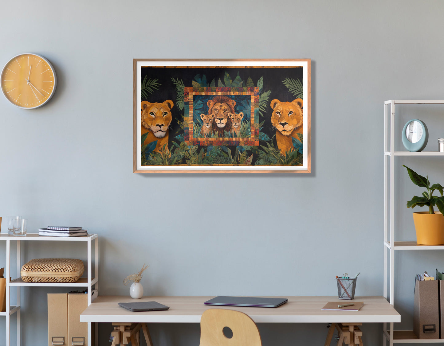 Lion Pride Jungle Black African American canvas print view 84