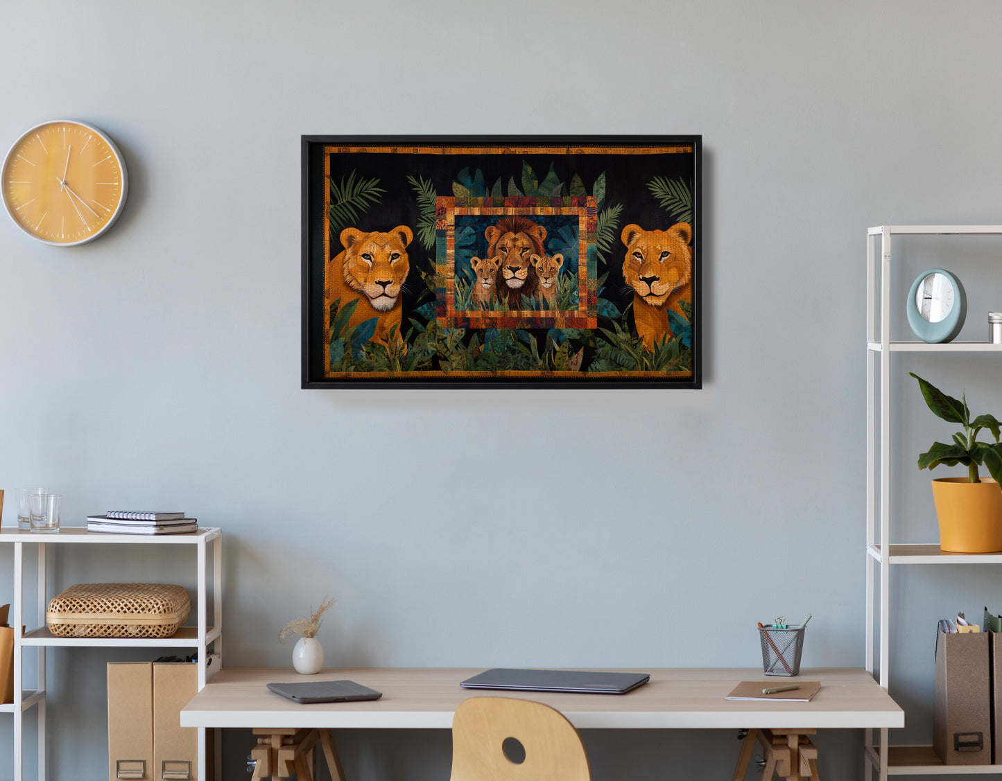 Lion Pride Jungle Black African American canvas print view 30