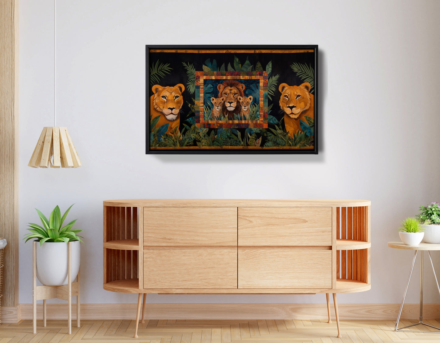 Lion Pride Jungle Black African American canvas print view 26