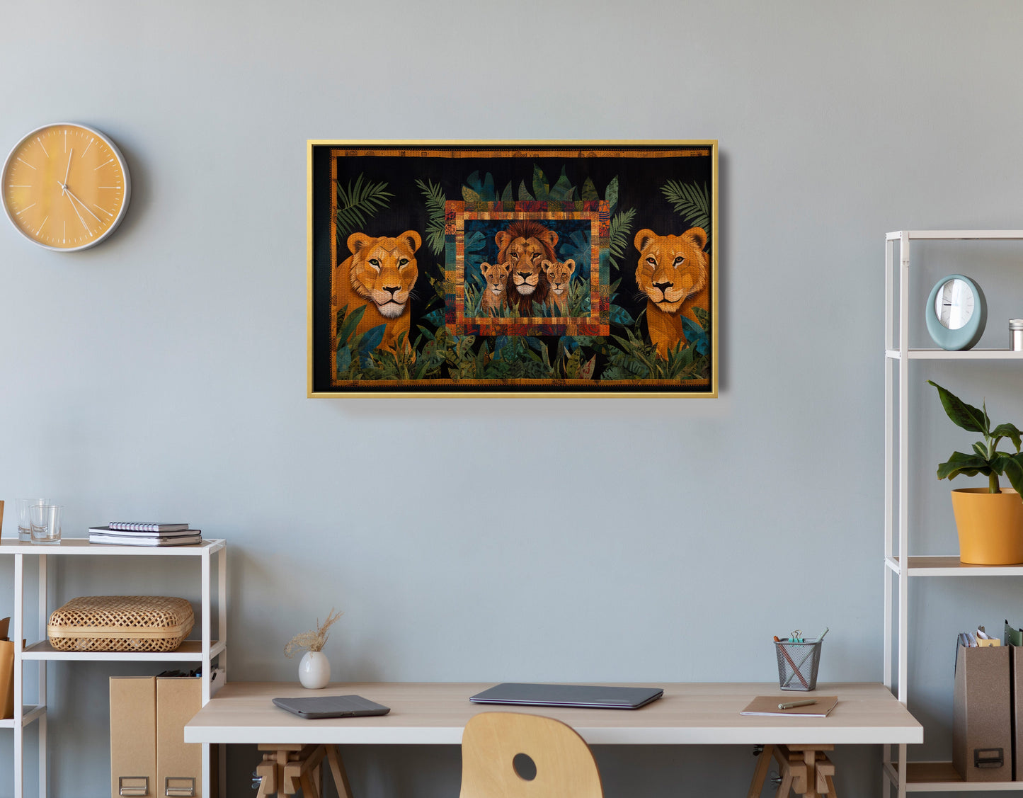 Lion Pride Jungle Black African American canvas print view 42