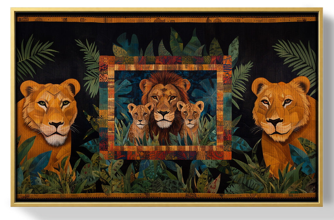 Lion Pride Jungle Black African American canvas print view 37