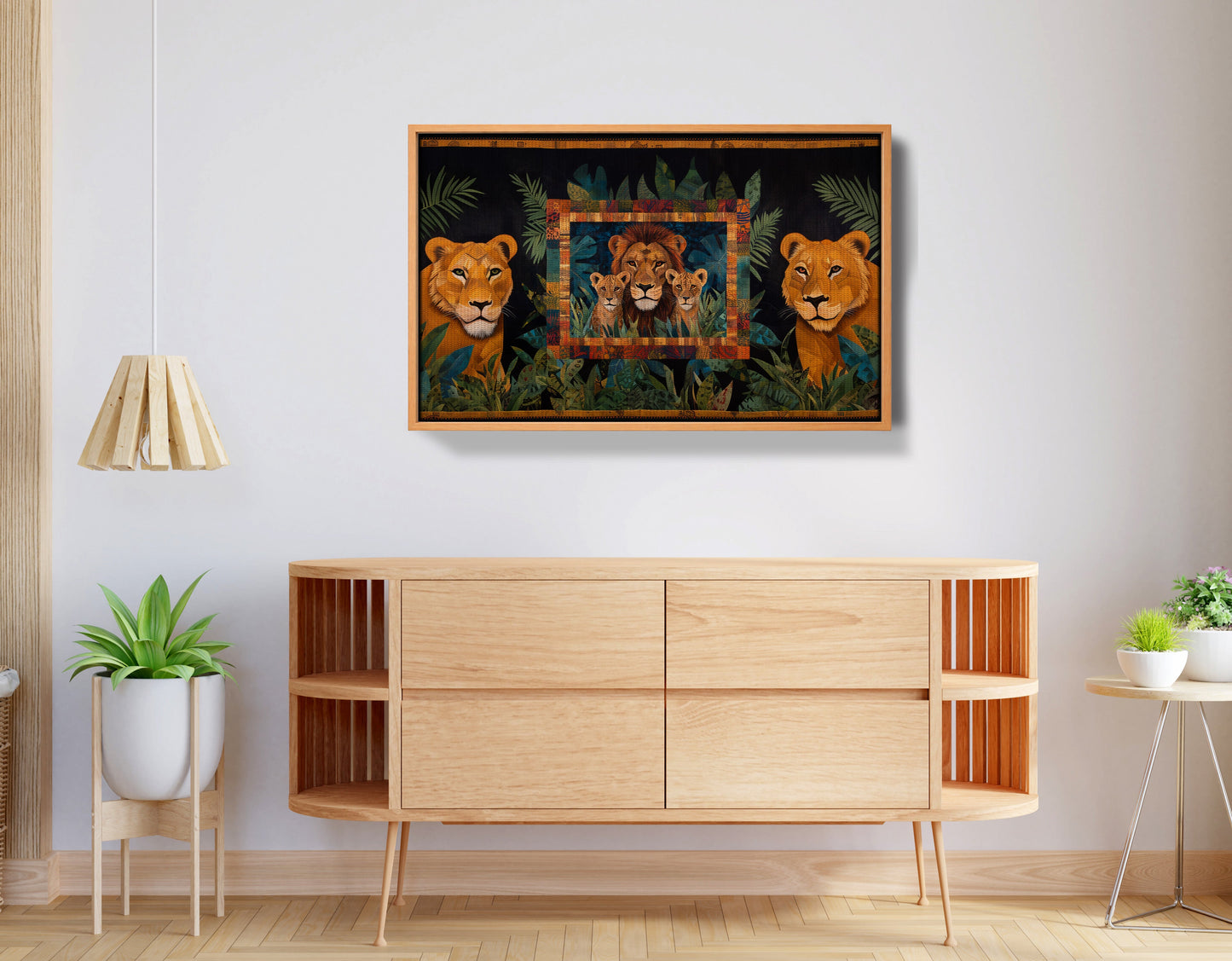 Lion Pride Jungle Black African American canvas print view 44