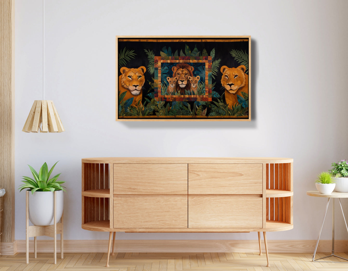 Lion Pride Jungle Black African American canvas print view 50