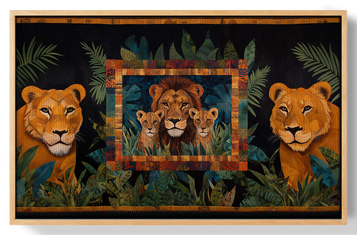 Lion Pride Jungle Black African American canvas print view 49