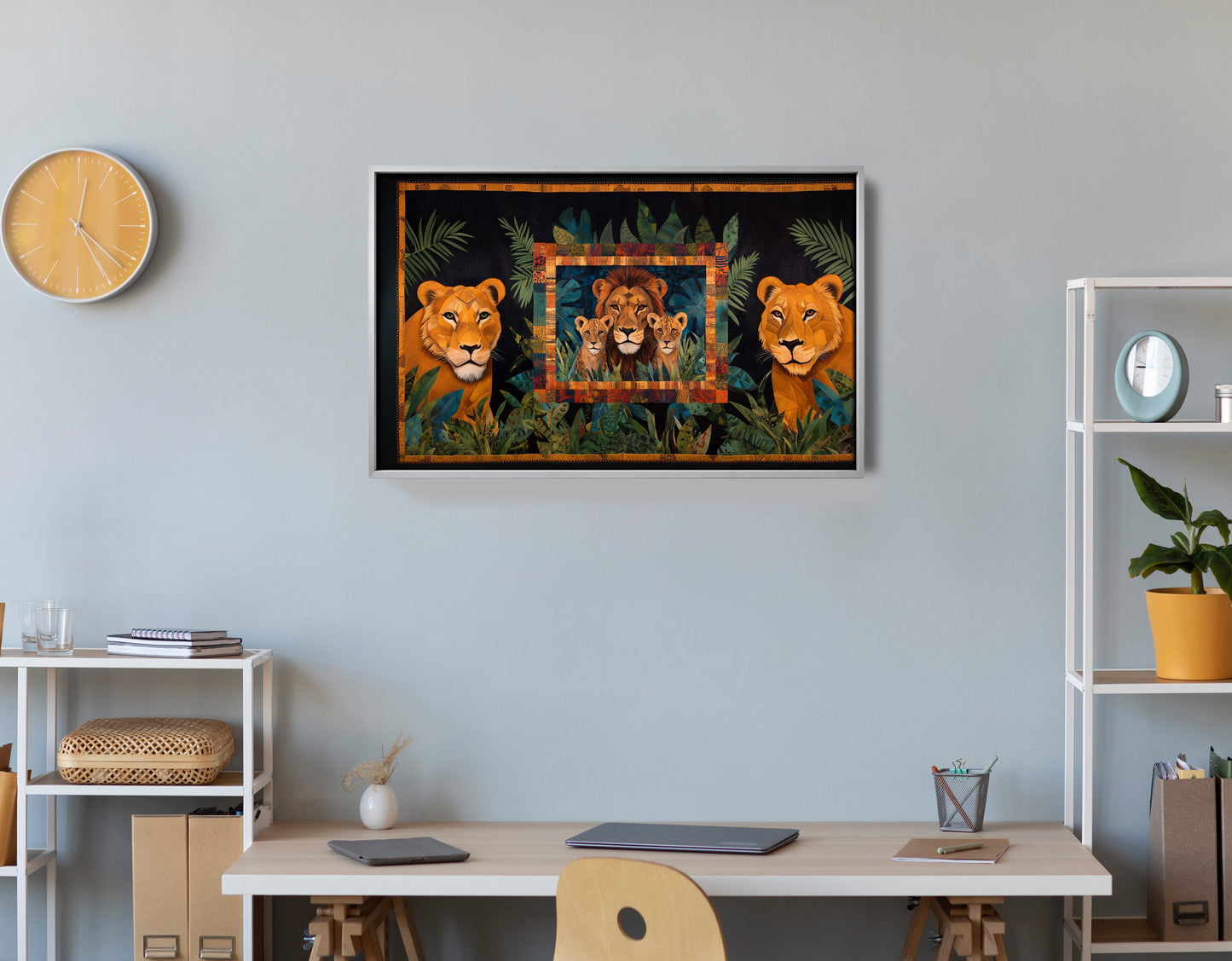 Lion Pride Jungle Black African American canvas print view 60