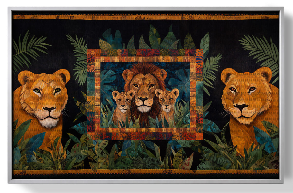 Lion Pride Jungle Black African American canvas print view 55
