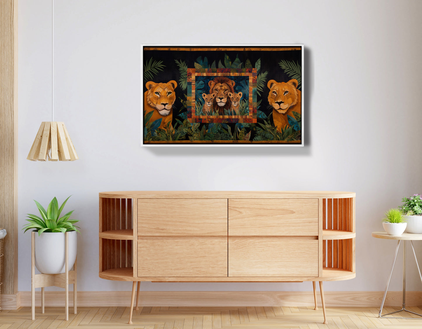 Lion Pride Jungle Black African American canvas print view 62